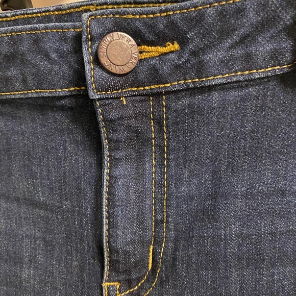 Simply Vera Wang 16 Jeans Skinny Mid Rise Stretch Dark Blue Denim - Picture 2 of 7